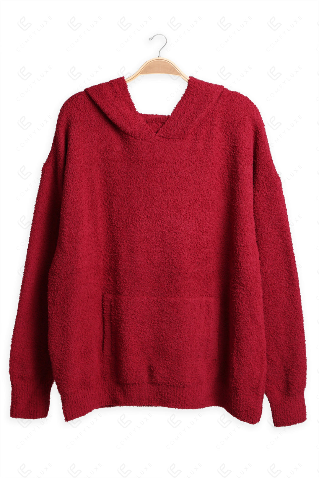 SOLID COLOR HOODIE BURGUNDY APPAREL