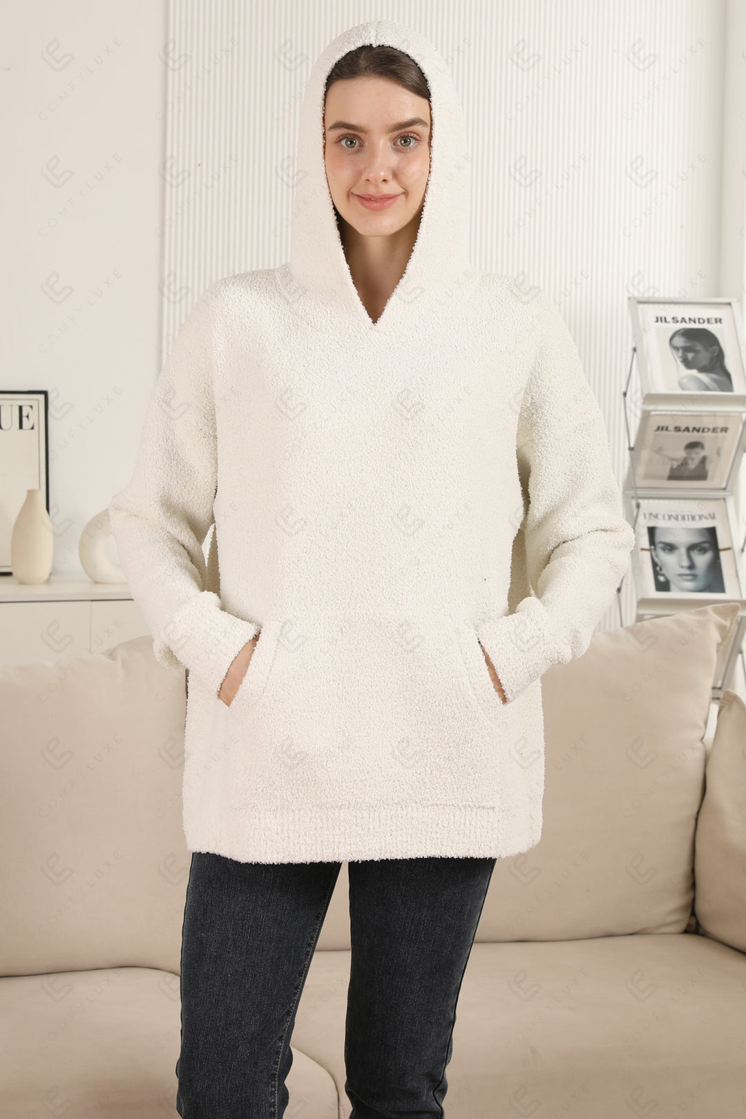 SOLID COLOR HOODIE IVORY APPAREL