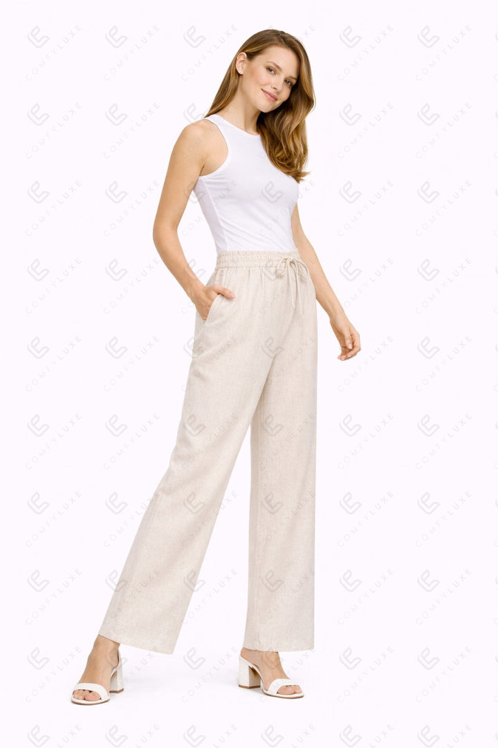 SOLID COLOR LINEN PANTS APPAREL
