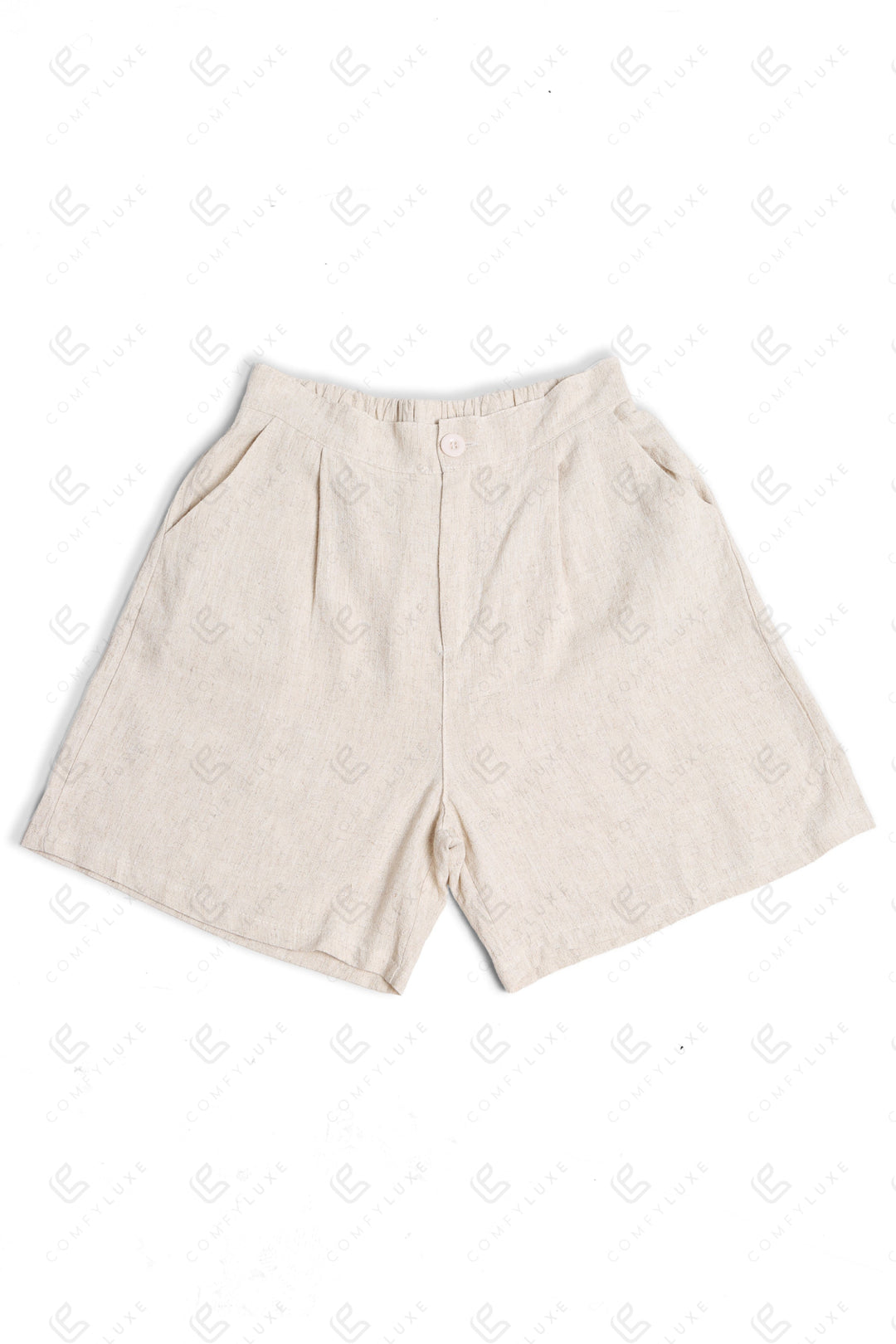 SOLID LINEN SHORTS BEIGE APPAREL
