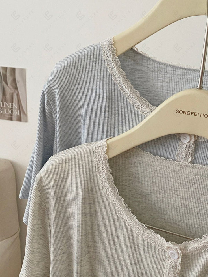 SOLID COLOR LOUNGEWEAR SET APPAREL