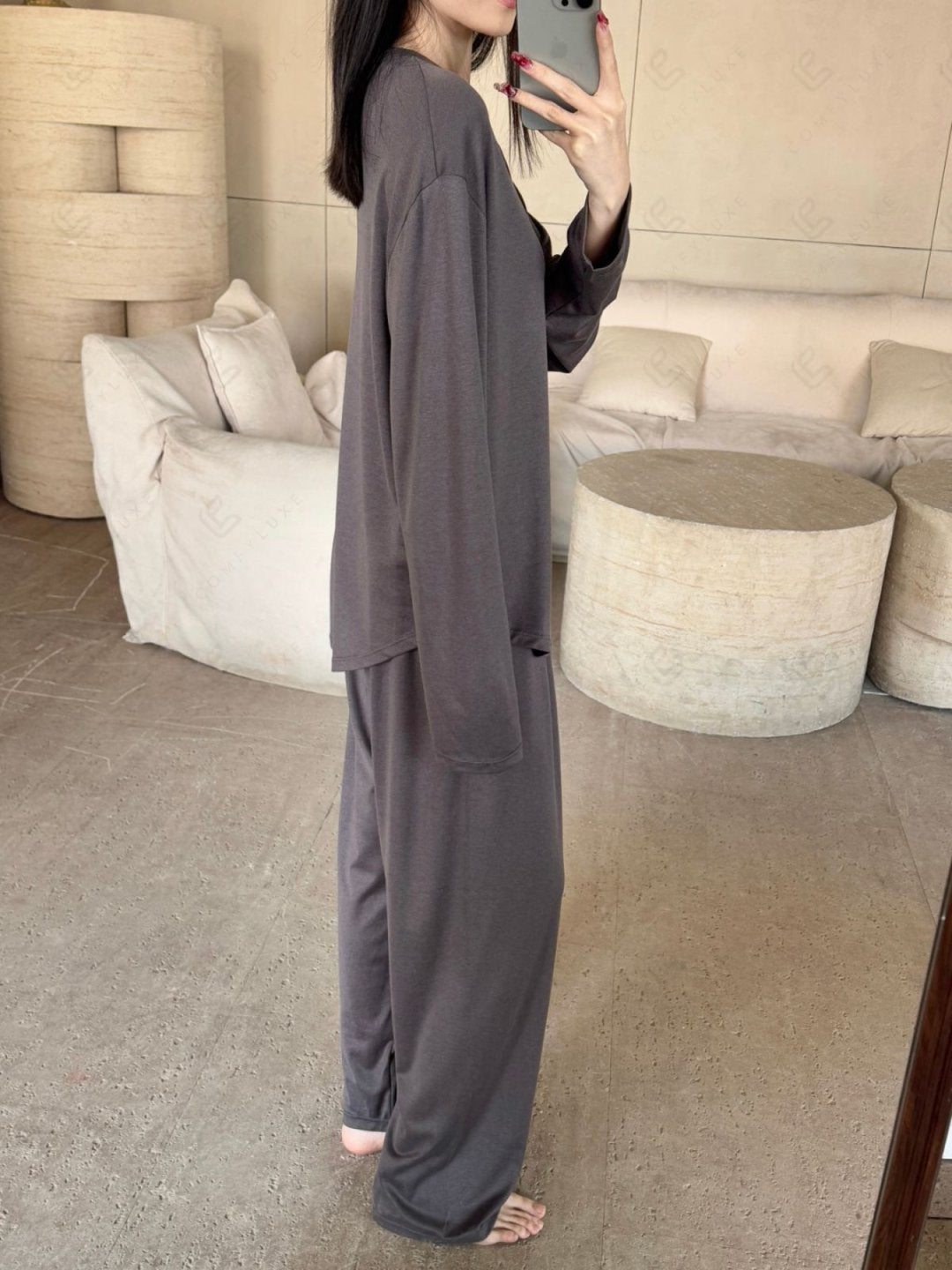 SOLID COLOR LOUNGEWEAR SET APPAREL