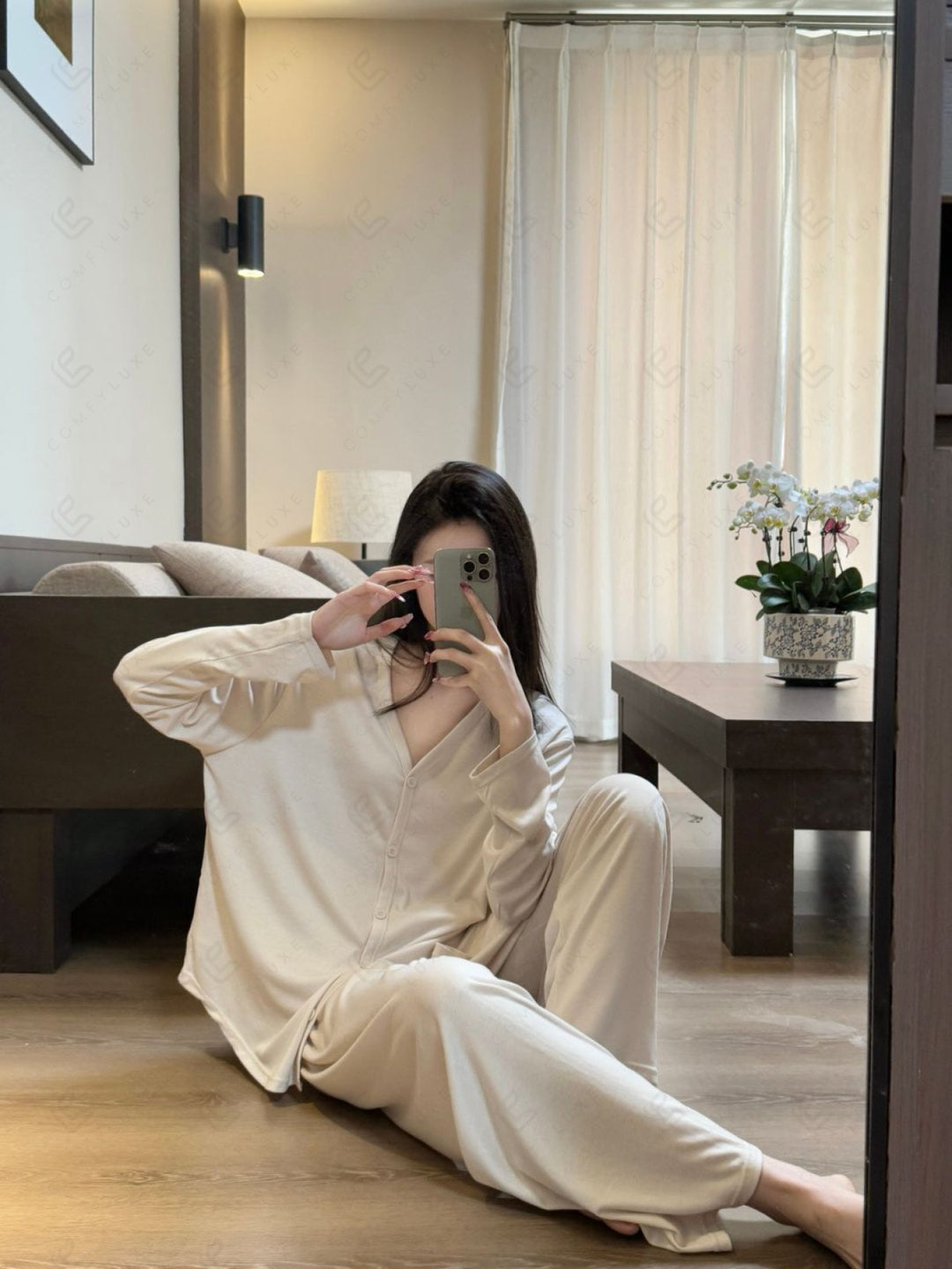 SOLID COLOR LOUNGEWEAR SET APPAREL