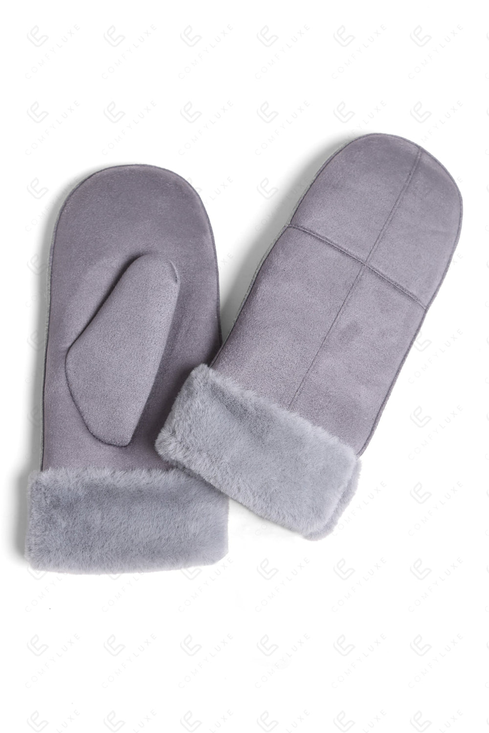 SOLID COLOR MITTENS GRAY GLOVES