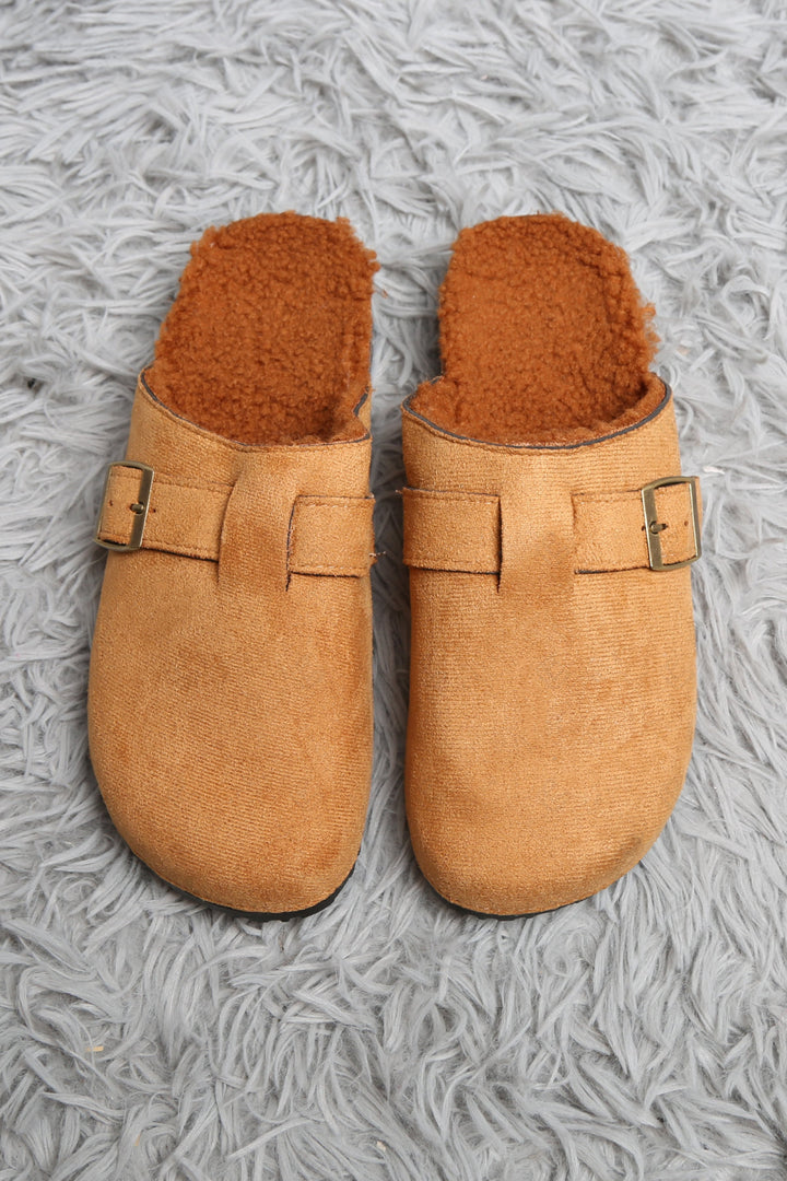SOLID COLOR MULE SLIPPERS CAMEL SLIPPERS/SLIDES
