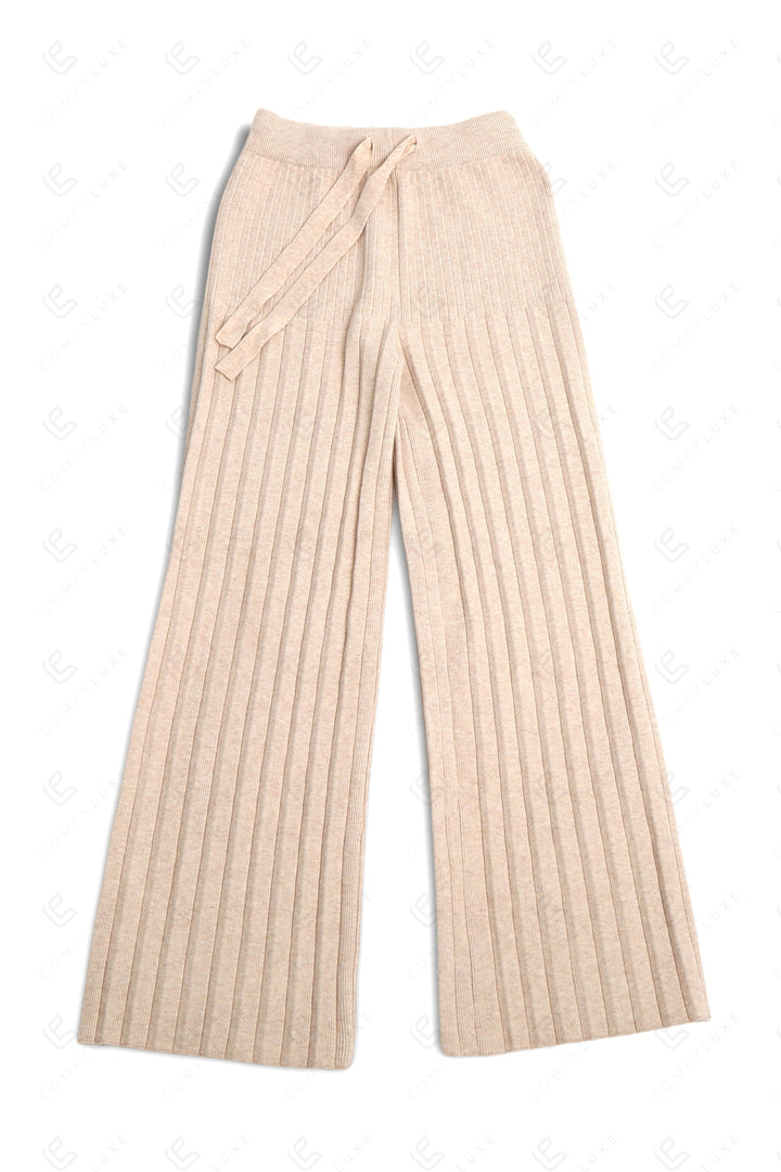 SOLID COLOR PANTS BEIGE APPAREL