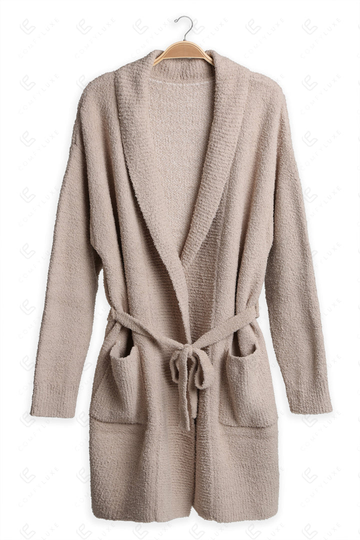 SOLID COLOR ROBE BEIGE APPAREL