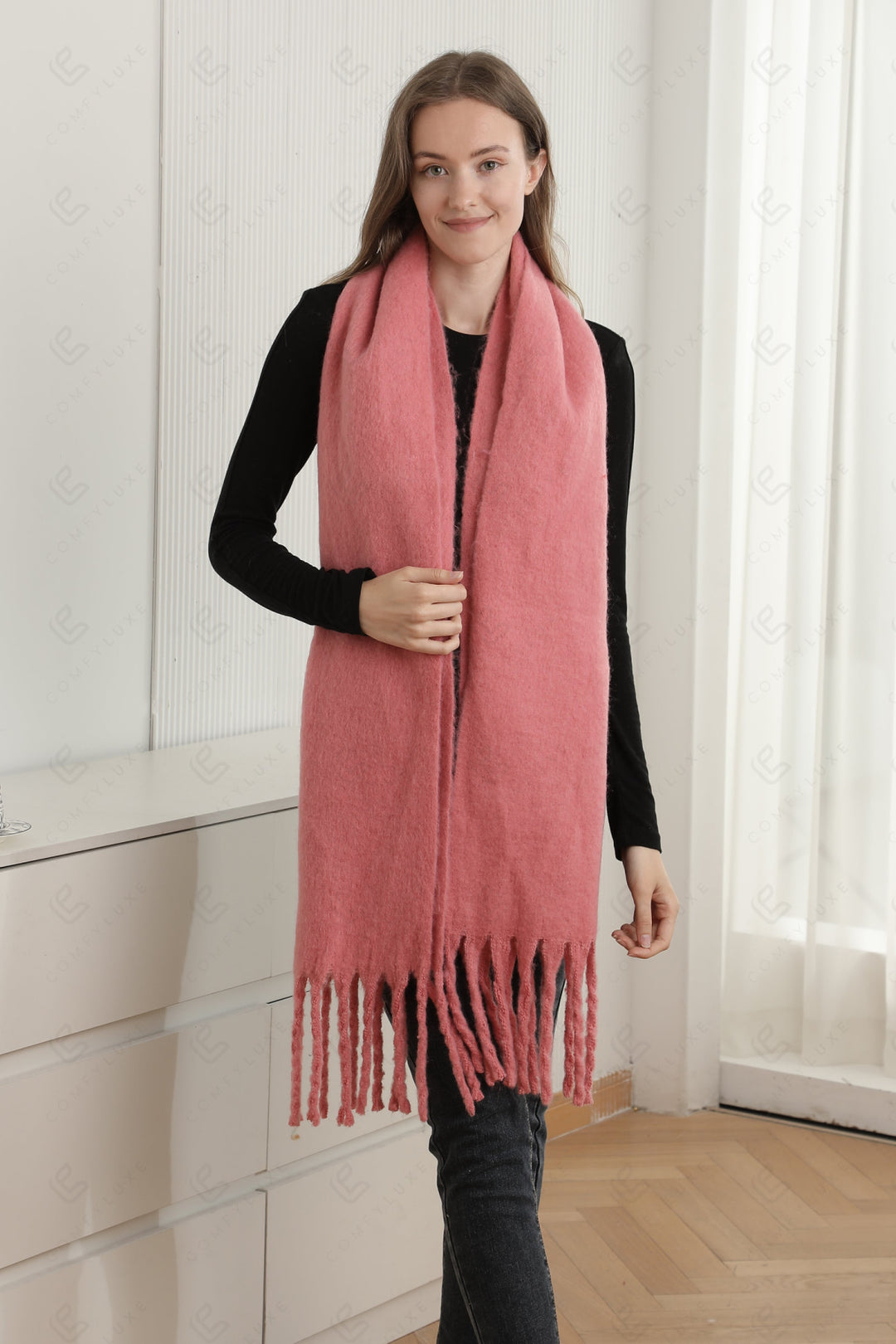 SOLID COLOR SCARF PINK SCARVES