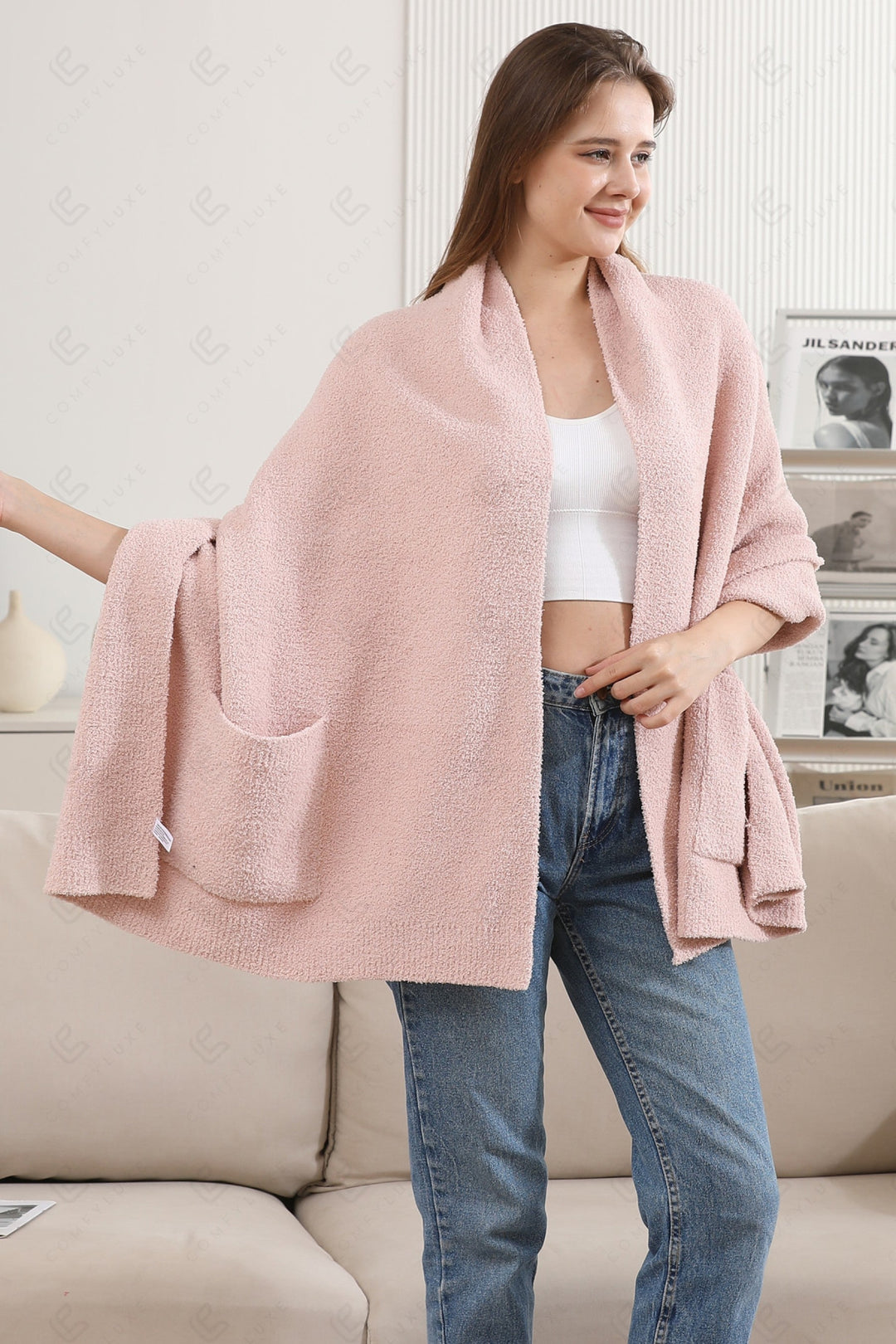 SOLID COLOR SHAWL CARDIGAN APPAREL