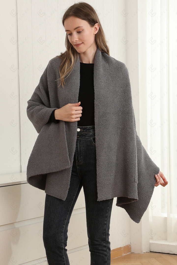 SOLID COLOR SHAWL CARDIGAN APPAREL
