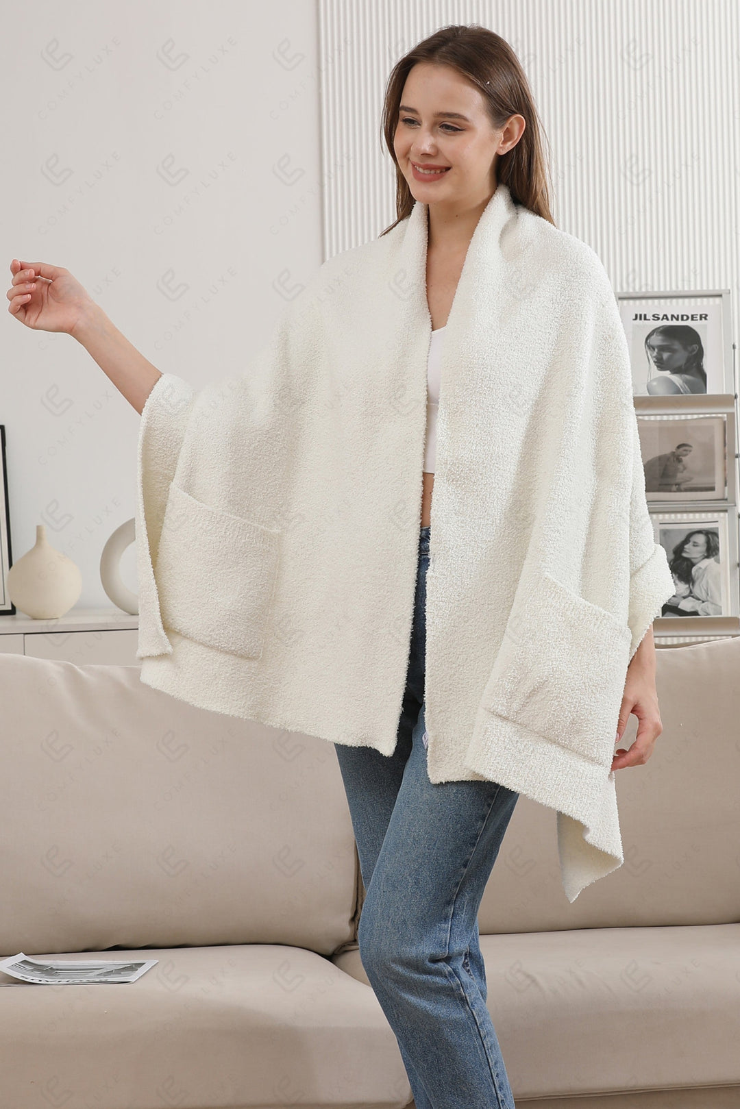 SOLID COLOR SHAWL CARDIGAN APPAREL