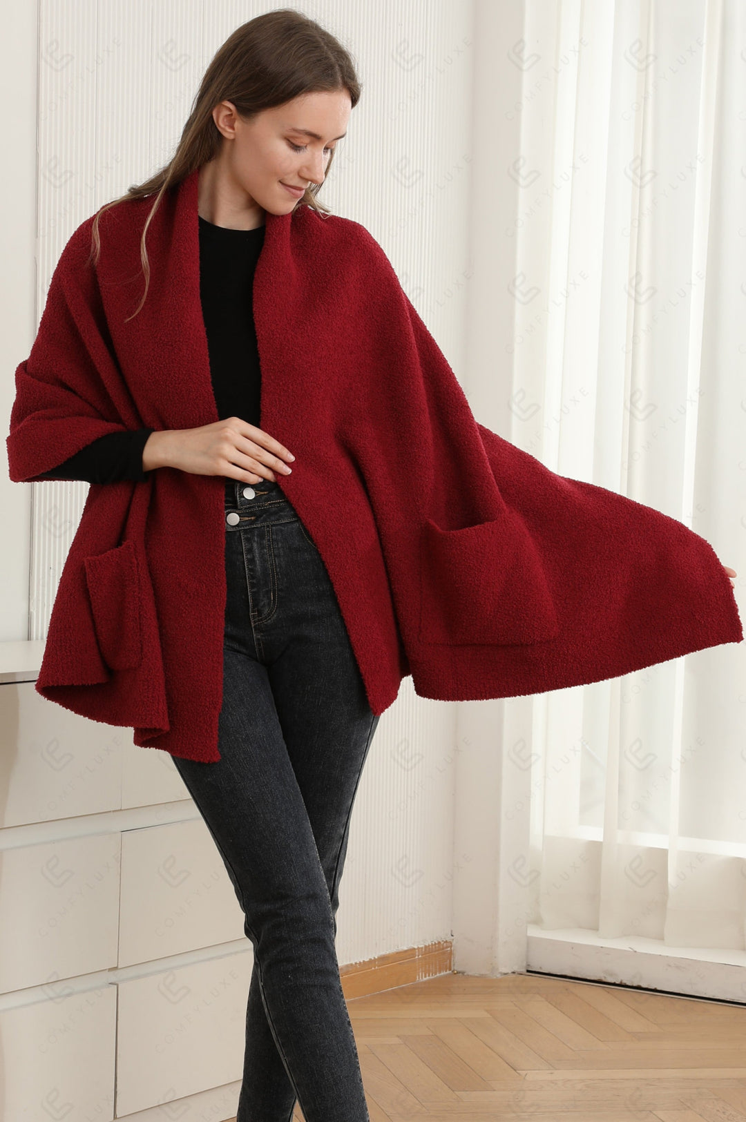 SOLID COLOR SHAWL CARDIGAN APPAREL
