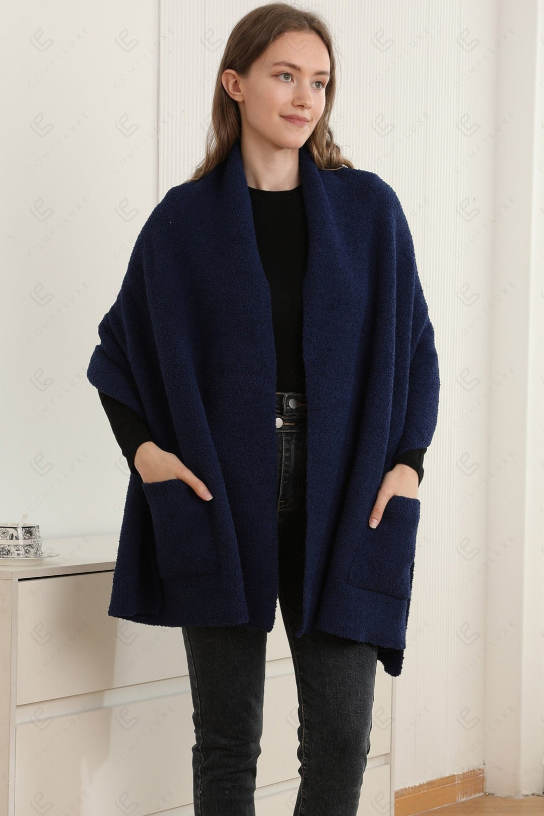 SOLID COLOR SHAWL CARDIGAN APPAREL