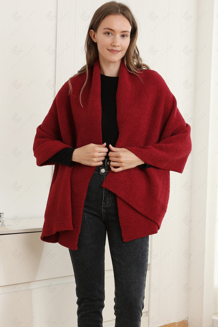 SOLID COLOR SHAWL CARDIGAN APPAREL