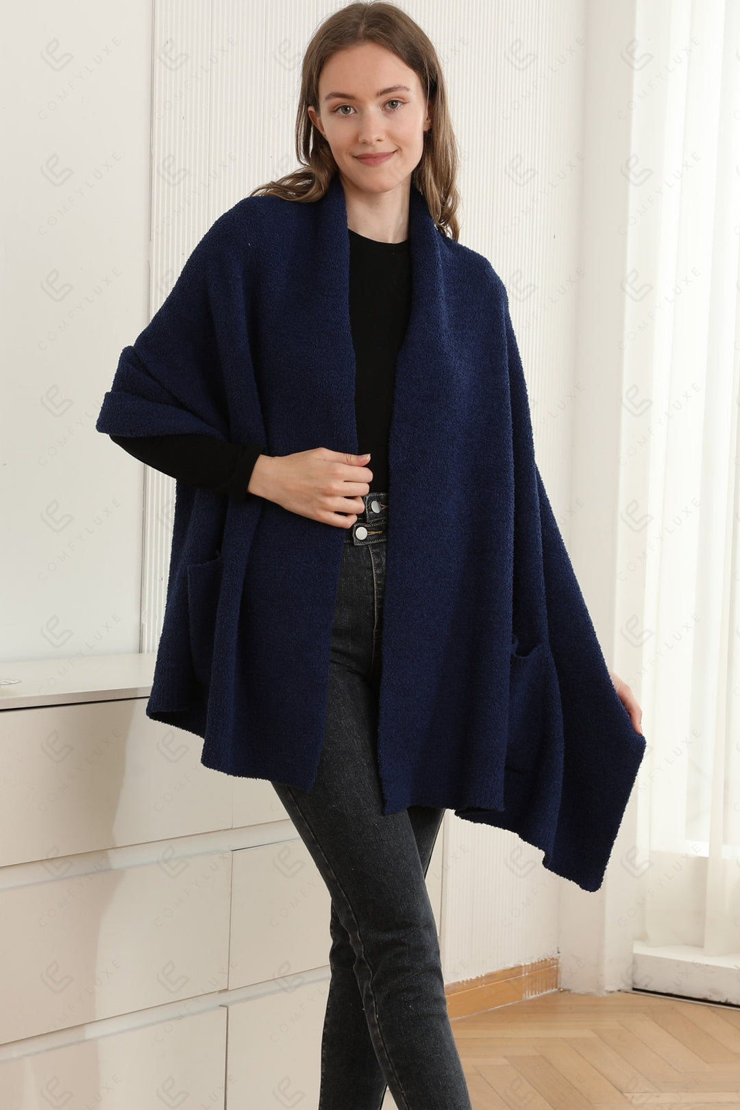 SOLID COLOR SHAWL CARDIGAN APPAREL