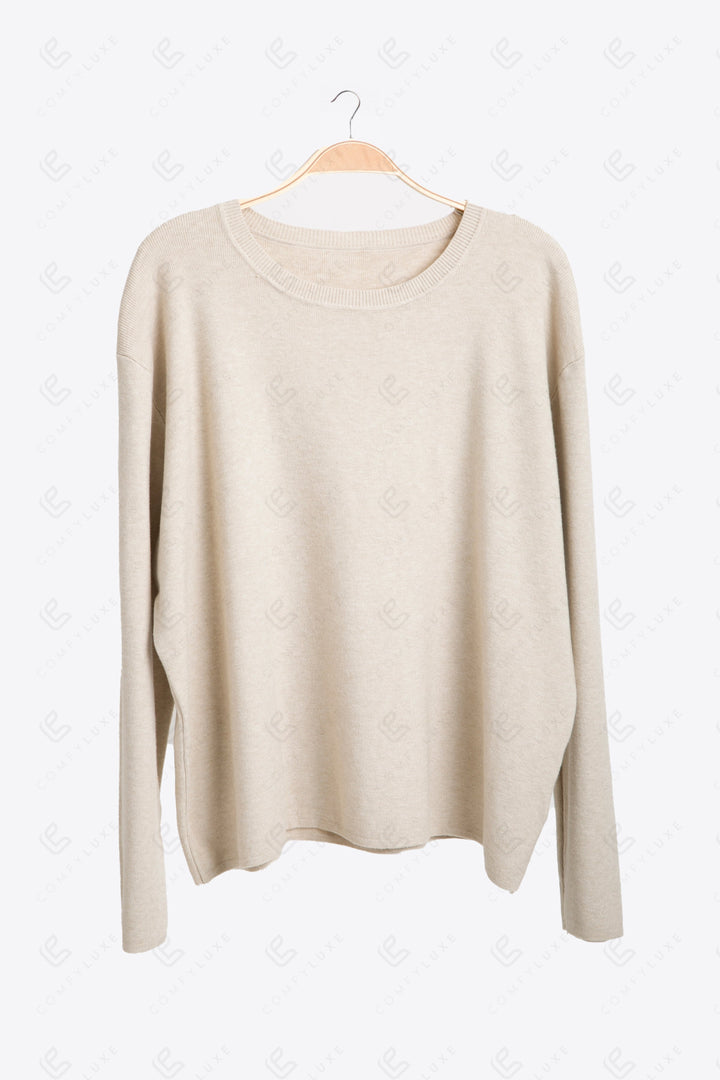SOLID COLOR SWEATER BEIGE / M/L APPAREL
