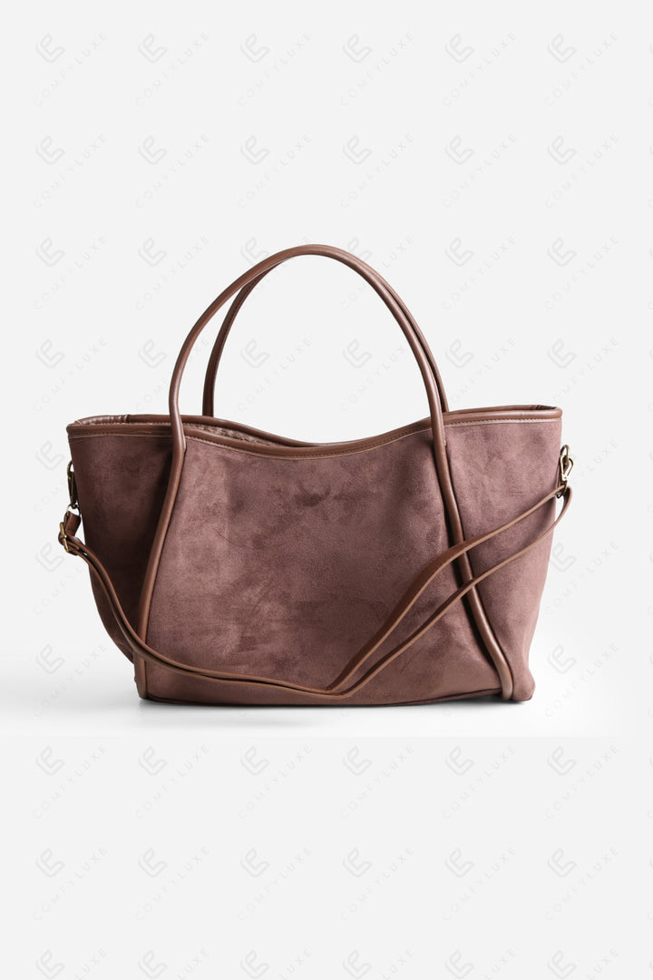 SOLID COLOR TOTE BAG TAUPE BAGS