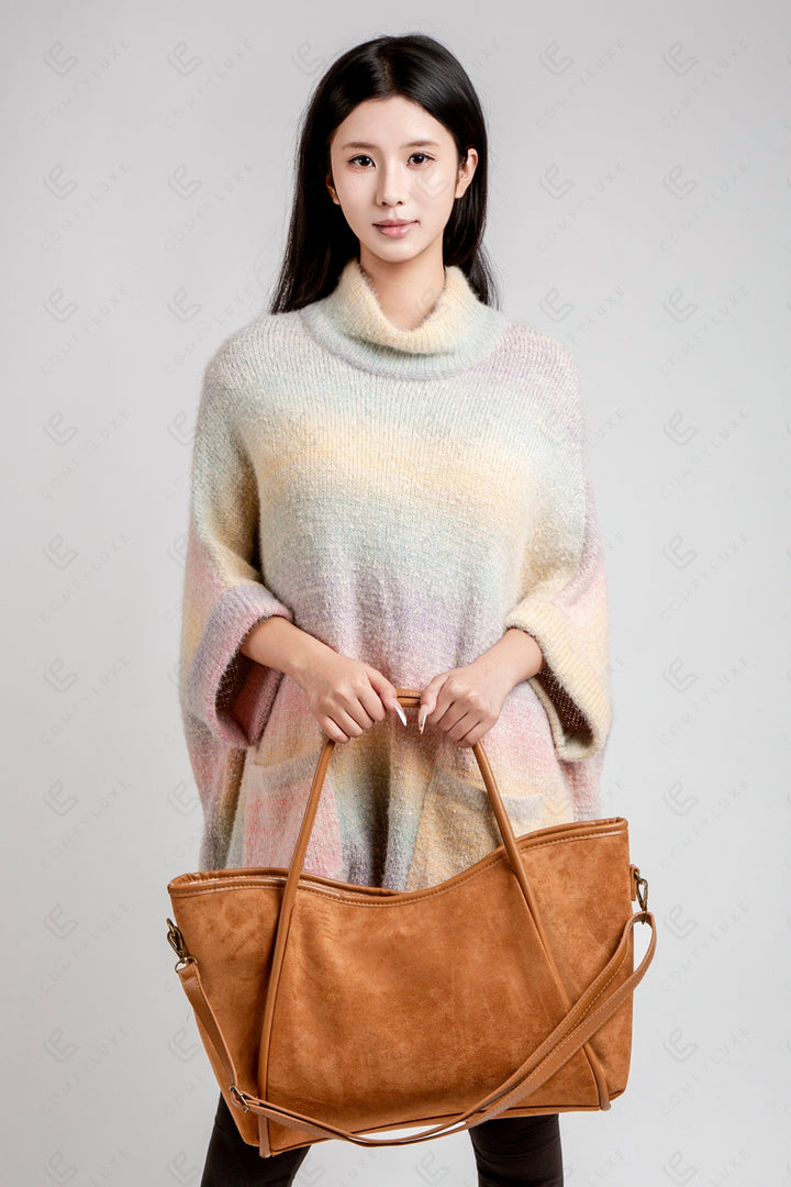 SOLID COLOR TOTE BAG CAMEL BAGS
