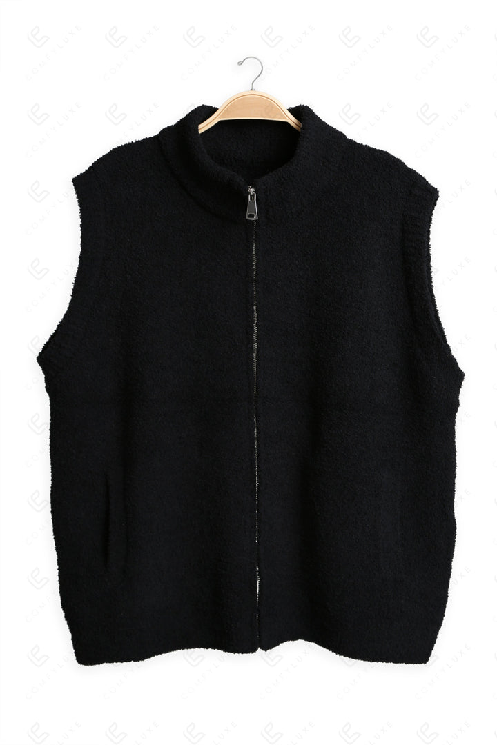 SOLID COLOR VEST BLACK APPAREL