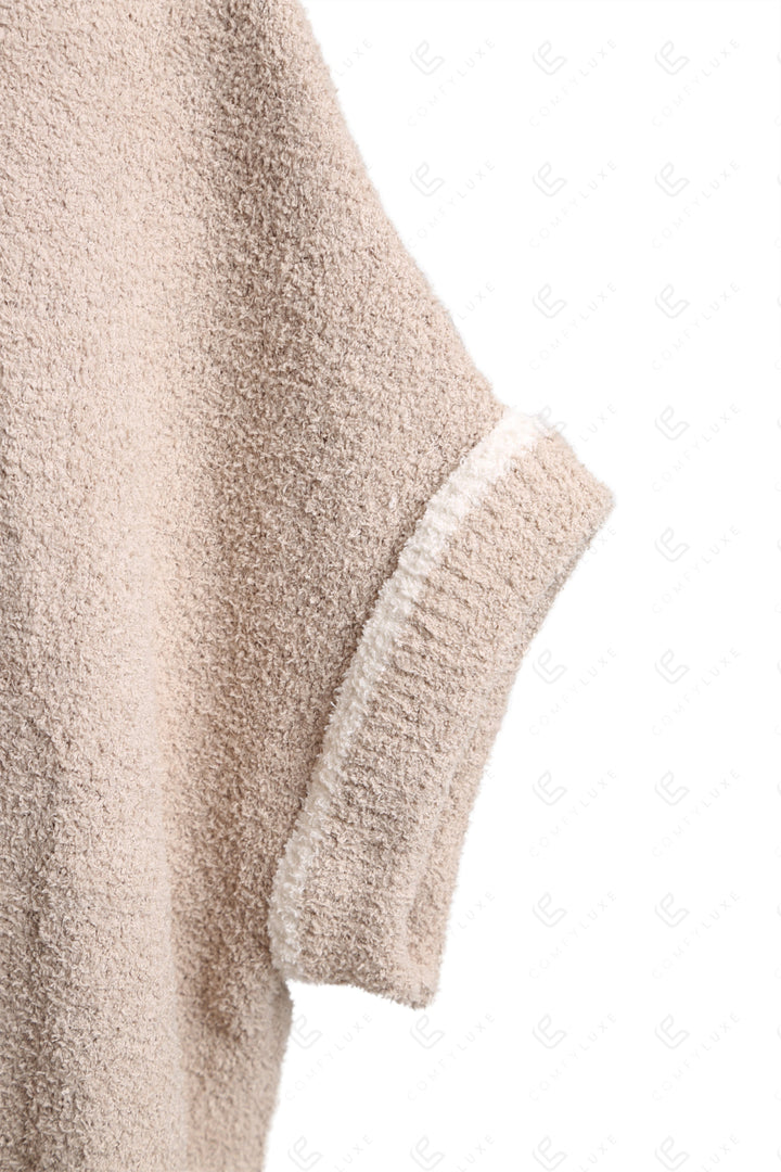 SOLID COLOR W/ COLORED EDGE PATTERN SWEATER APPAREL