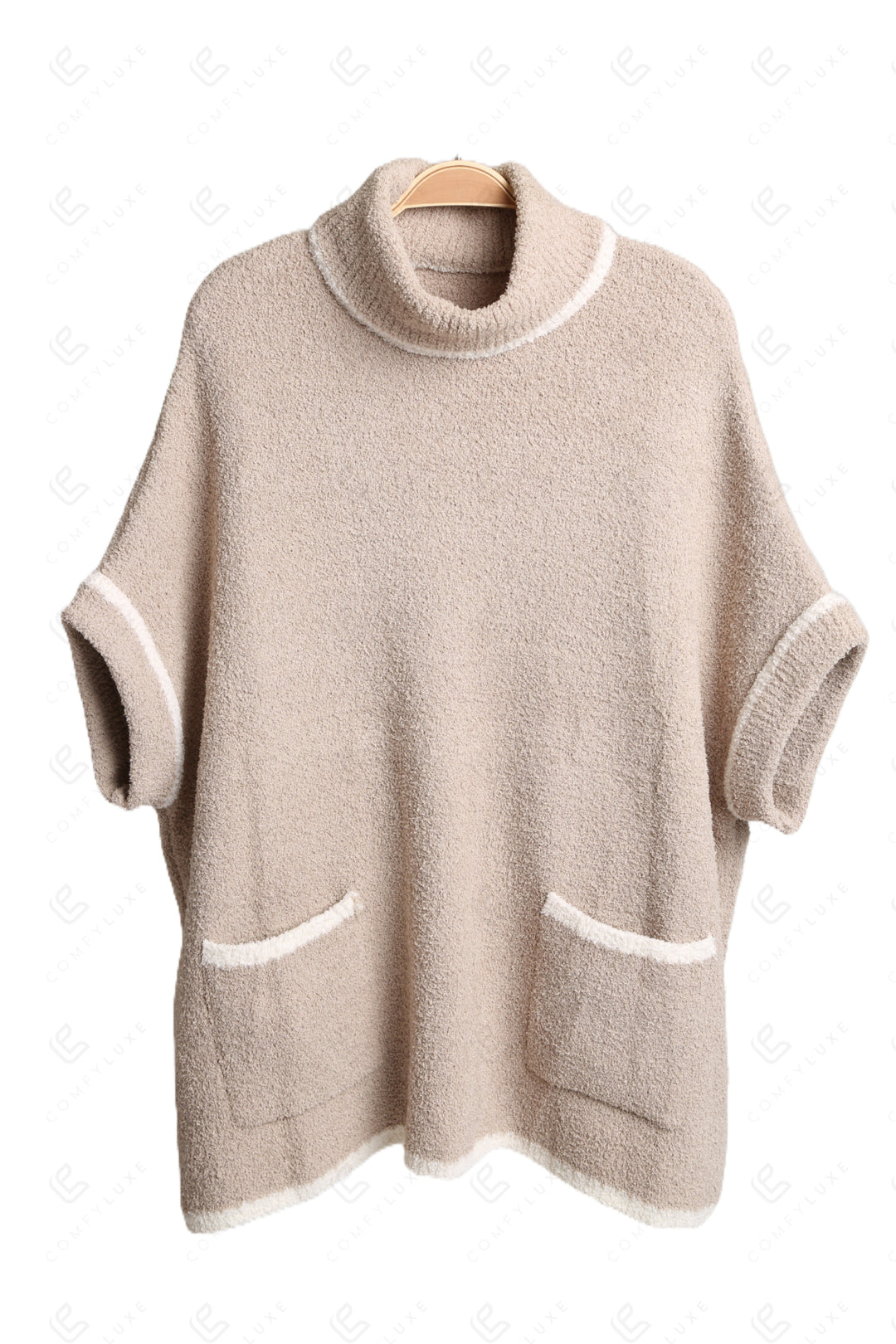 SOLID COLOR W/ COLORED EDGE PATTERN SWEATER APPAREL