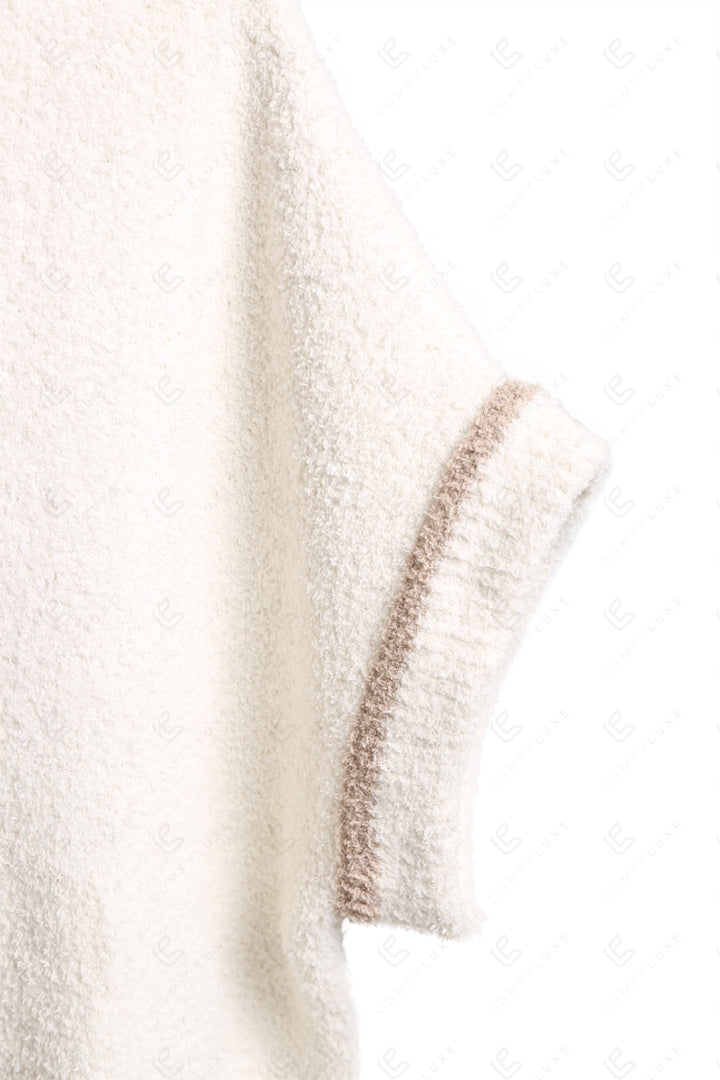 SOLID COLOR W/ COLORED EDGE PATTERN SWEATER APPAREL