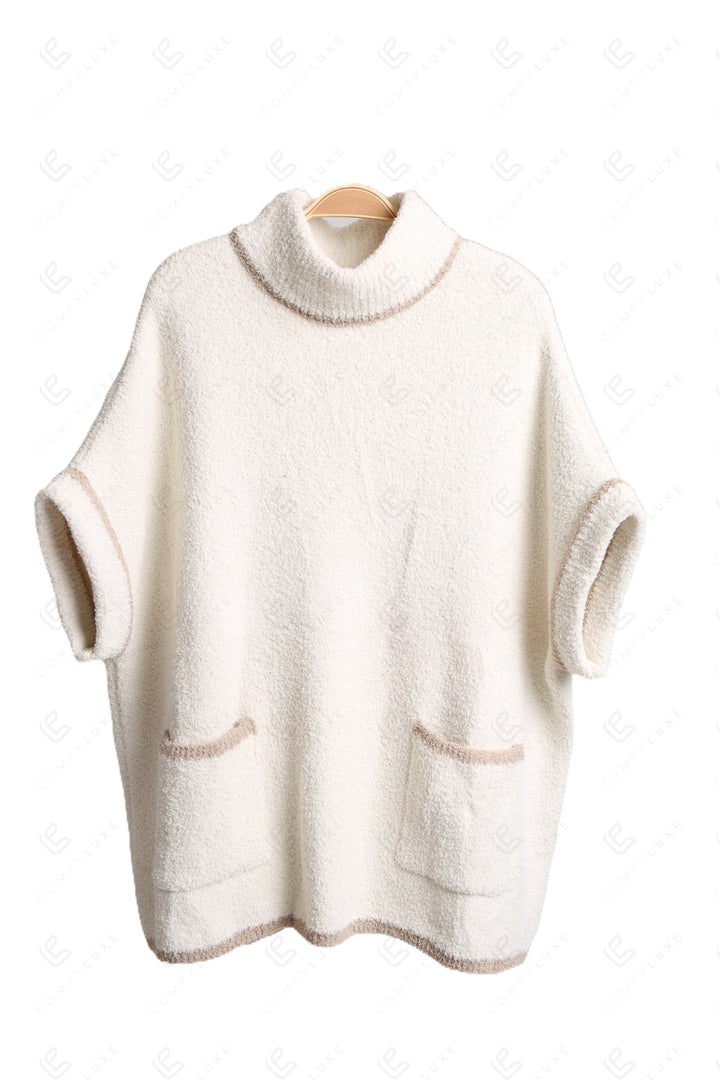 SOLID COLOR W/ COLORED EDGE PATTERN SWEATER APPAREL