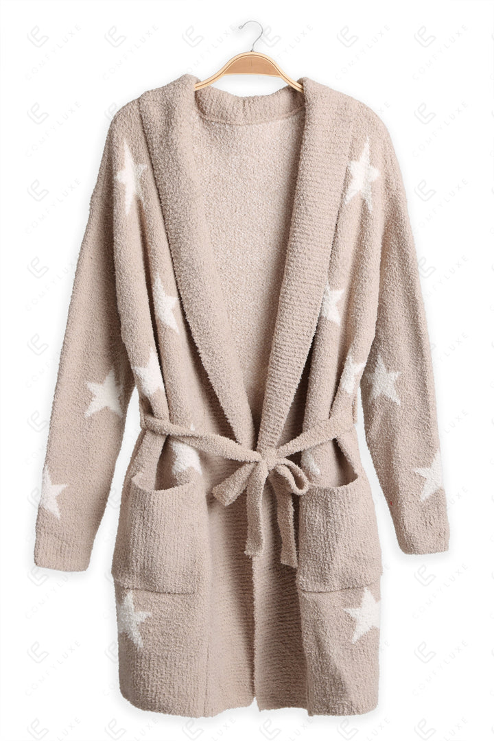 STAR PATTERN ROBE BEIGE APPAREL