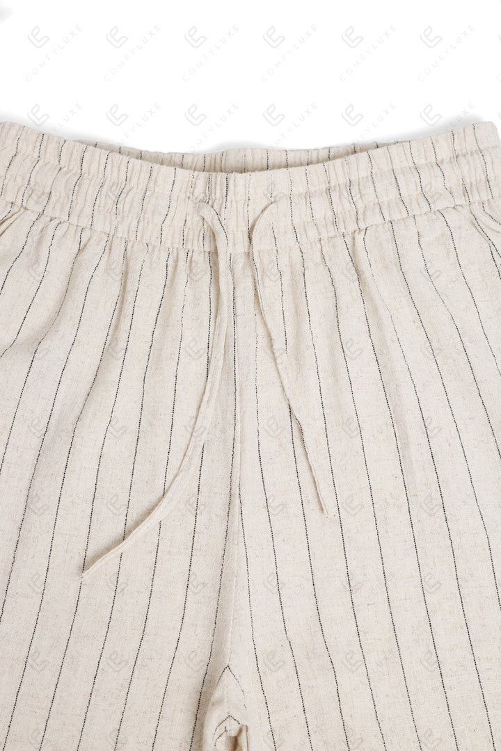 STRIPED PATTERN PANTS BEIGE APPAREL
