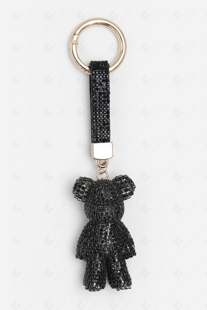 TEDDY BEAR KEYCHAIN/BAG CHARM BLACK KEYCHAINS