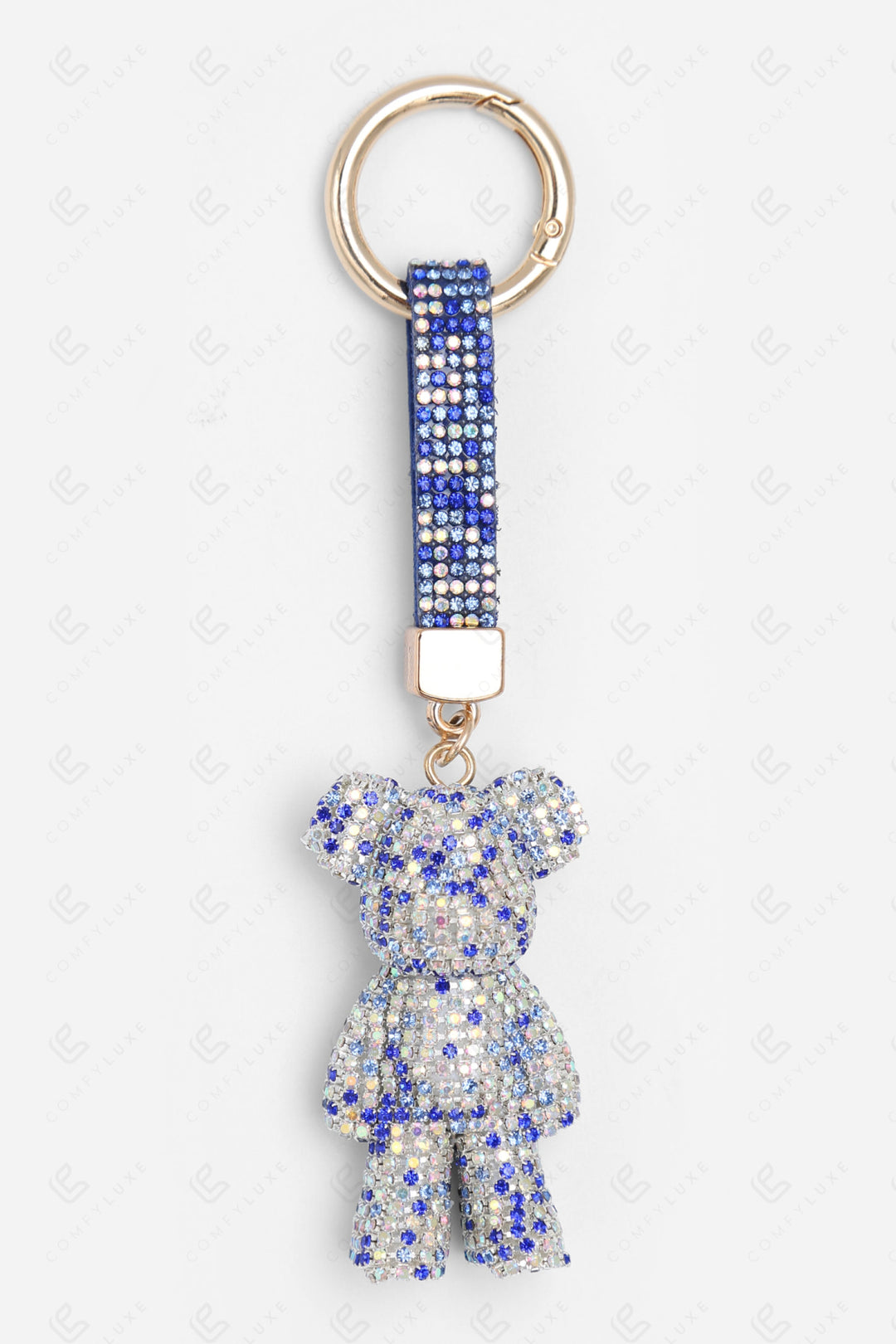 TEDDY BEAR KEYCHAIN/BAG CHARM WHITE/BLUE KEYCHAINS