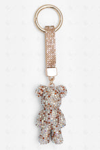 Load image into Gallery viewer, TEDDY BEAR KEYCHAIN/BAG CHARM WHITE/GOLD KEYCHAINS
