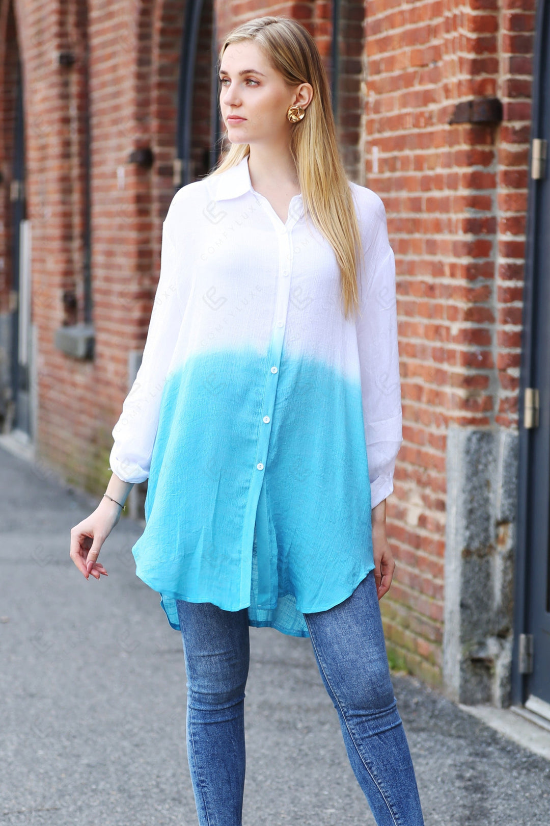 TIE-DYE PATTERN SHIRT BLUE APPAREL