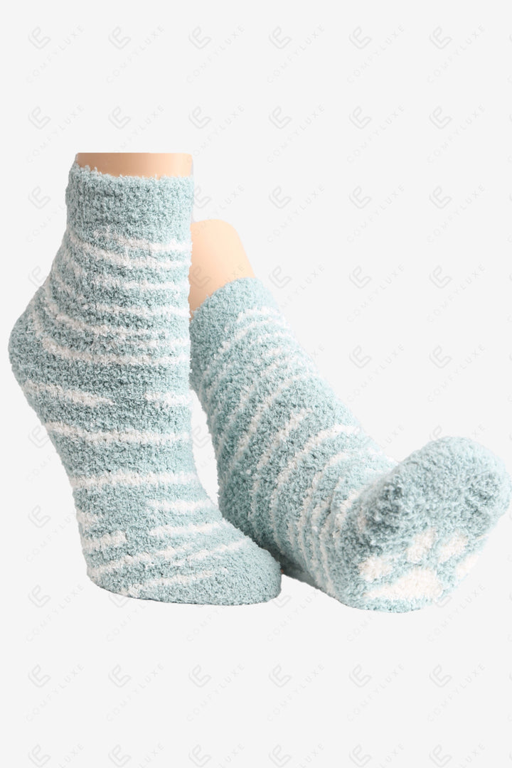 TIGER &amp; PAW PRINT PATTERN MINI-CREW SOCK SOCKS