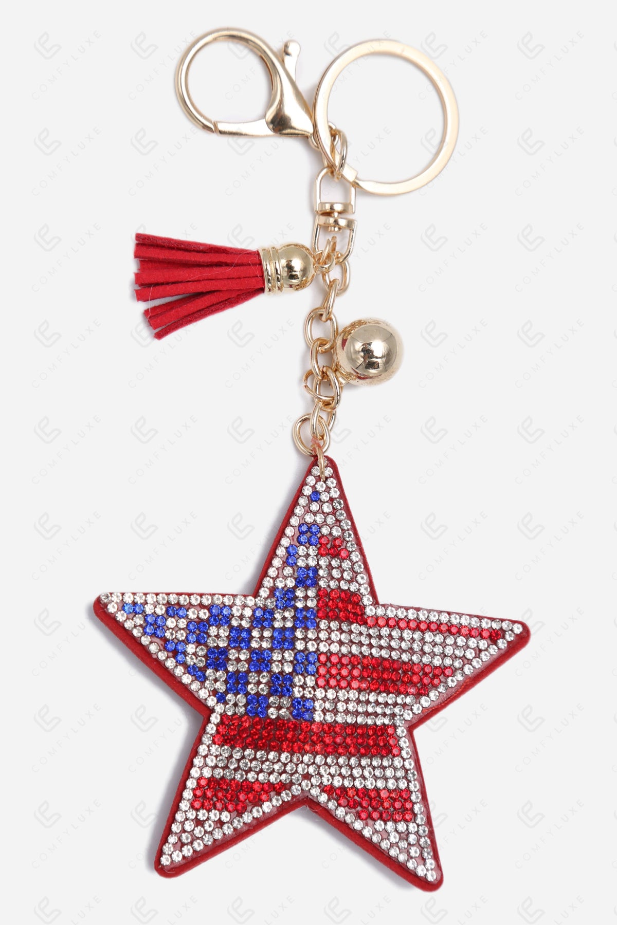 USA FLAG & STAR KEYCHAIN/BAG CHARM FLAG KEYCHAINS