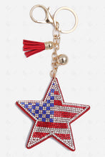 Load image into Gallery viewer, USA FLAG &amp; STAR KEYCHAIN/BAG CHARM FLAG KEYCHAINS
