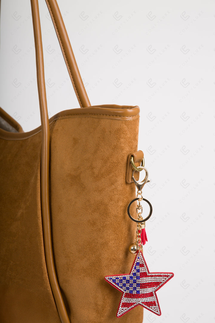 USA FLAG &amp; STAR KEYCHAIN/BAG CHARM FLAG KEYCHAINS